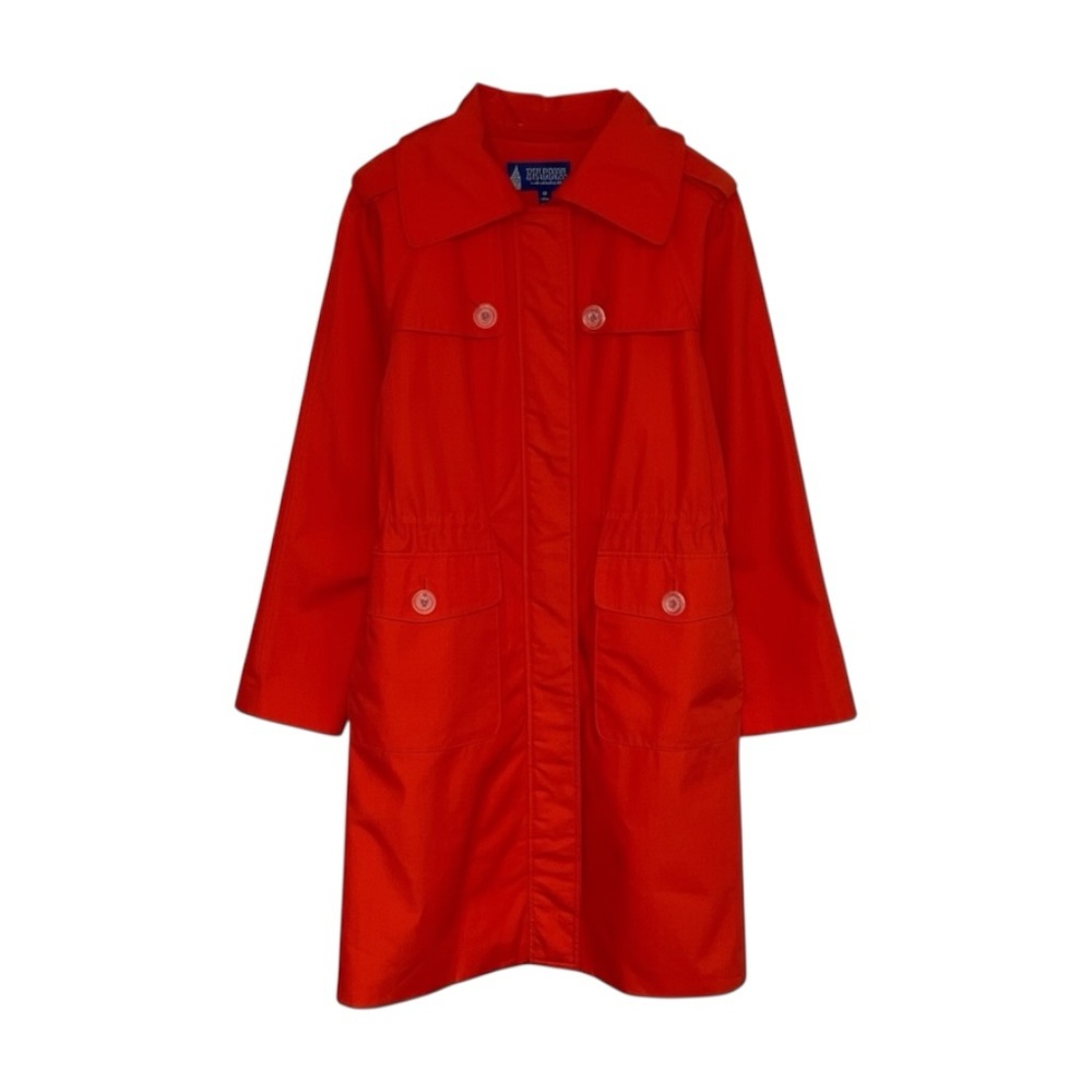 Vintage London‎ Fog Trench Coat Women’s Medium Orange Red Tower Collection